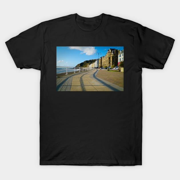 Aberystwyth Seafront Promenade North - Coastal Scenery T-Shirt by Harmony-Mind